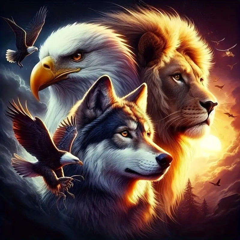 Tijgerarend en wolf