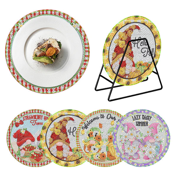 Diamond Painting Placemats | Kerstkabouter (4 Stuks / Set) | Inclusief Beugel