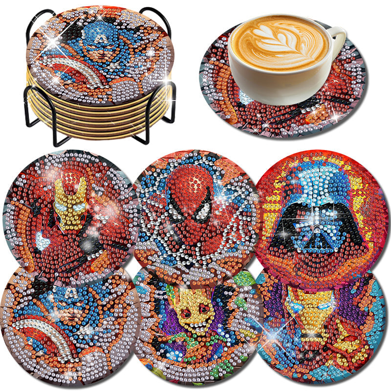 6-delige set DIY Diamond Painting Onderzetter