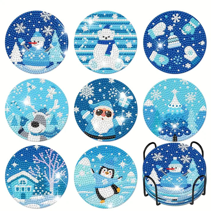 Diamond Painting Kat Onderzetters | 8 Stuks - Happy Painting Diamond Painting Kat Onderzetters | 8 Stuks - Happy Painting