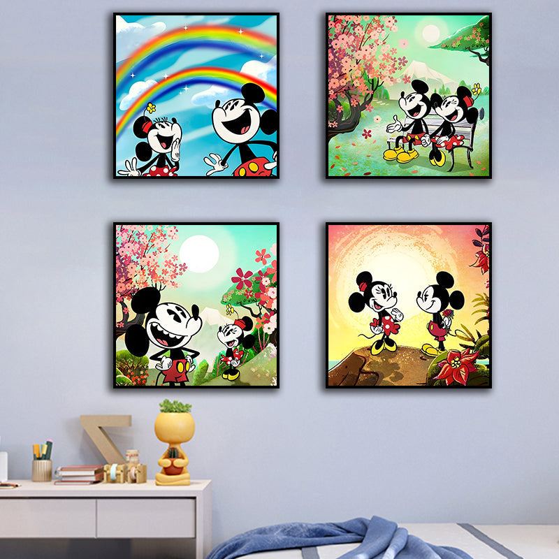 Canvas schilderij 4-delige set - Cartoon (40x40cm)