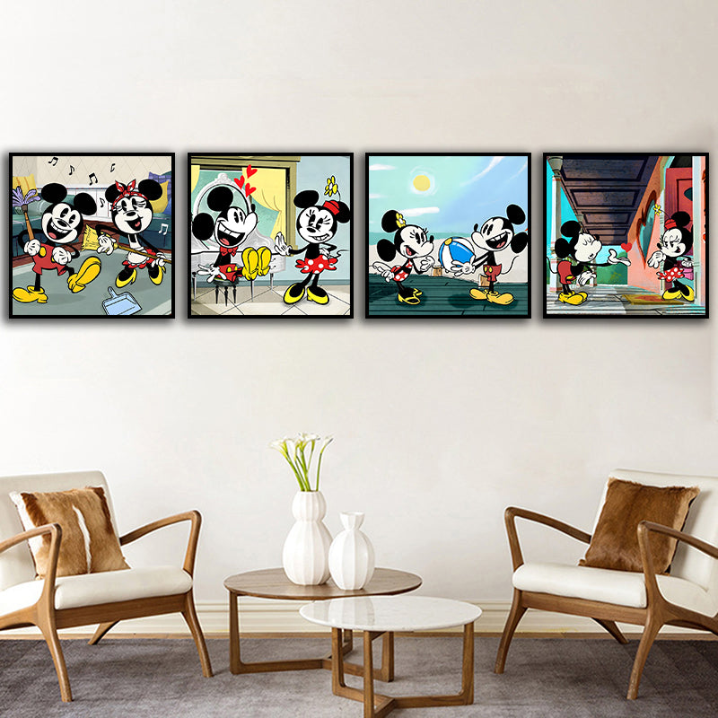 Canvas schilderij 4-delige set - Cartoon (30x30cm)