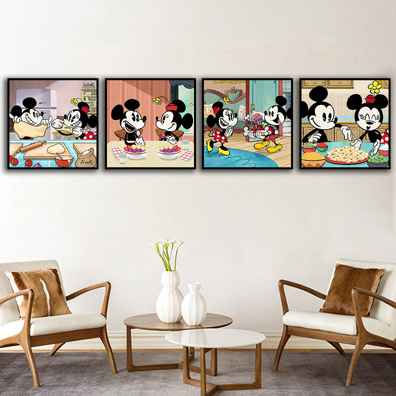 Canvas schilderij 4-delige set - Cartoon (40x40cm)