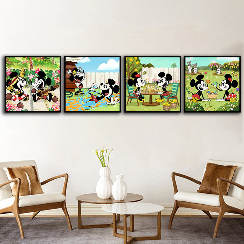 Canvas schilderij 4-delige set - Cartoon (30x30cm)