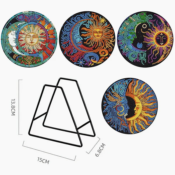 Diamond Painting Placemats | Abstracte Totem (4 Stuks / Set) | Inclusief Beugel