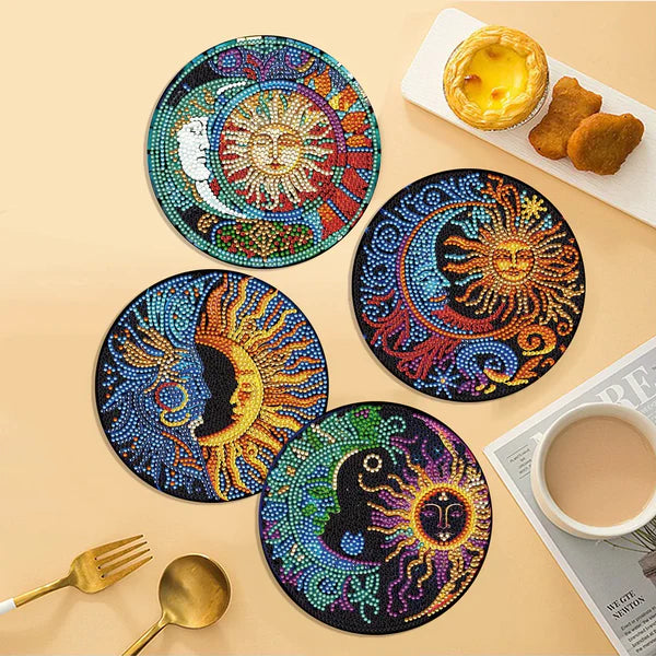 Diamond Painting Placemats | Abstracte Totem (4 Stuks / Set) | Inclusief Beugel