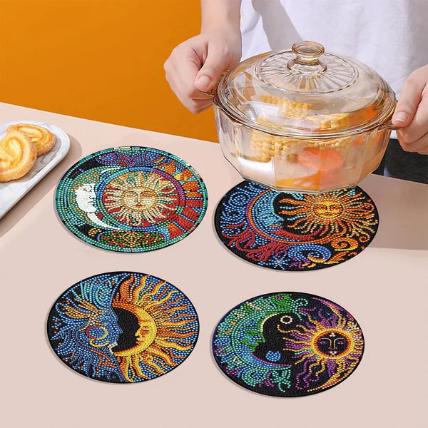 Diamond Painting Placemats | Abstracte Totem (4 Stuks / Set) | Inclusief Beugel