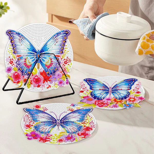 Diamond Painting Placemats | Vlinders (4 Stuks / Set) | Inclusief Beugel