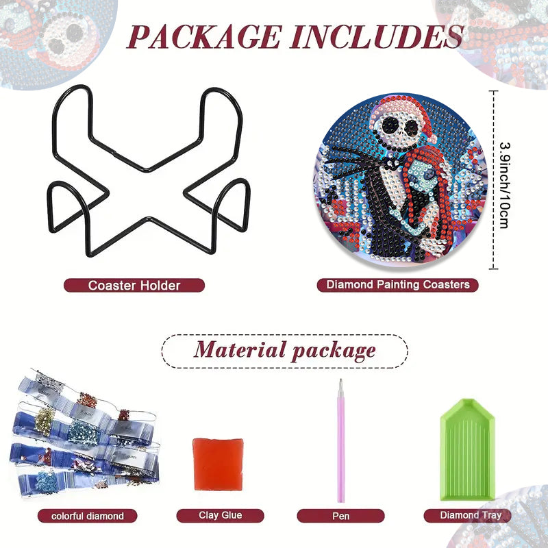 6-delige set DIY Diamond Painting Onderzetter