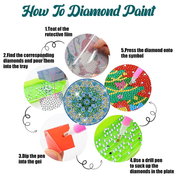 Diamond Painting Placemats | Mandala (4 Stuks / Set)