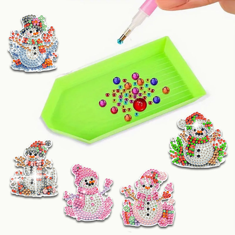 20 stuks DIY Diamond Painting Sleutelhanger | Sneeuwpop (Enkele zijde)