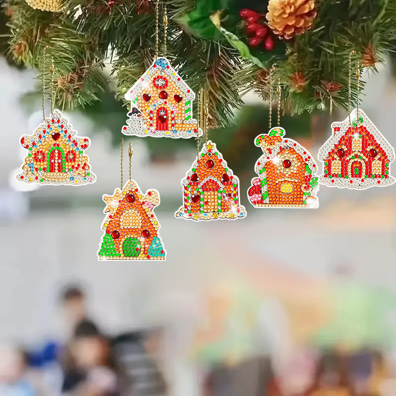9 stuks DIY Diamond Painting Sleutelhanger | Kerstmis (enkelzijdig)