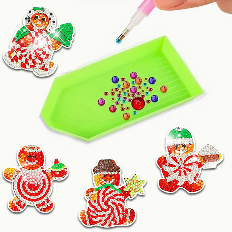 10 stuks DIY Diamond Painting Sleutelhanger | Kerstmis (enkelzijdig)