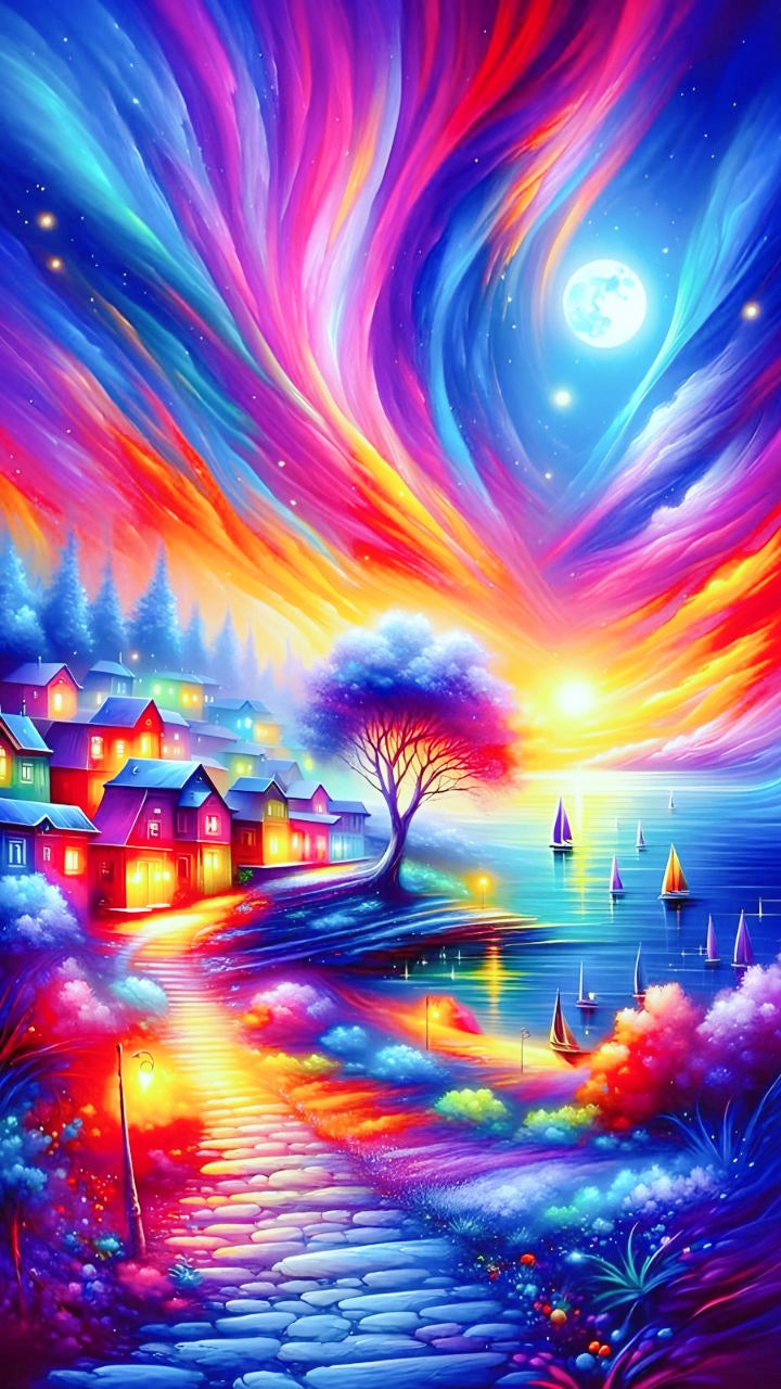 Psychedelische zonsondergang