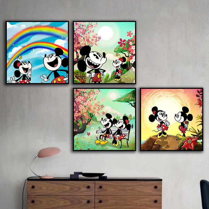 Canvas schilderij 4-delige set - Cartoon (40x40cm)