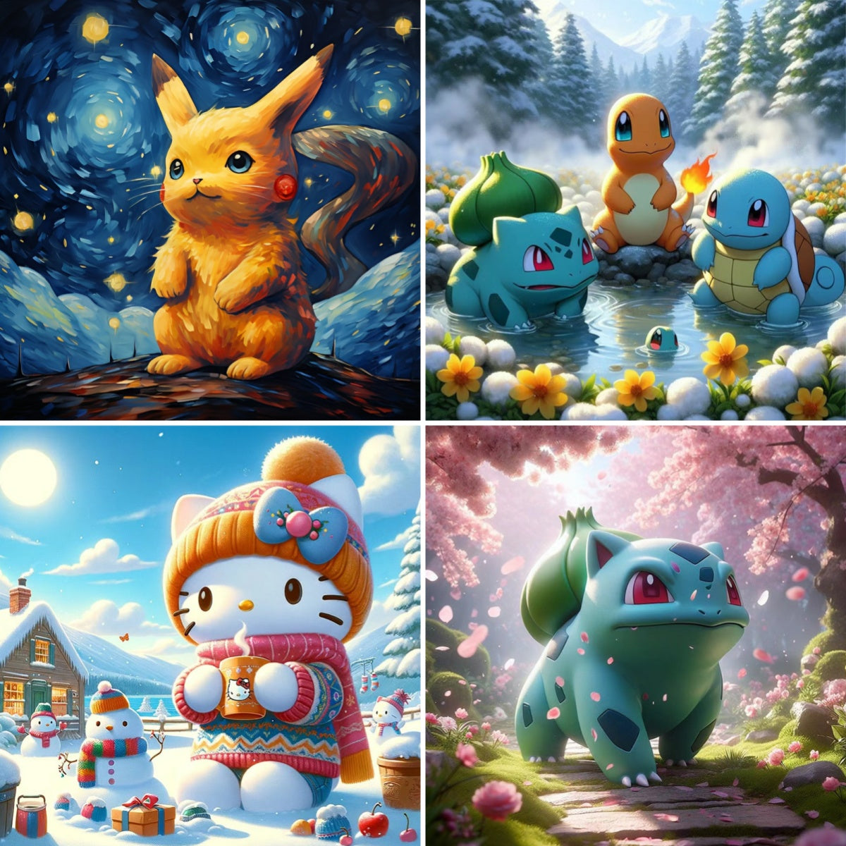 (4 stuks 30x30cm) Volledige ronde diamantschildersets - Cartoon(Stuur voordelen)