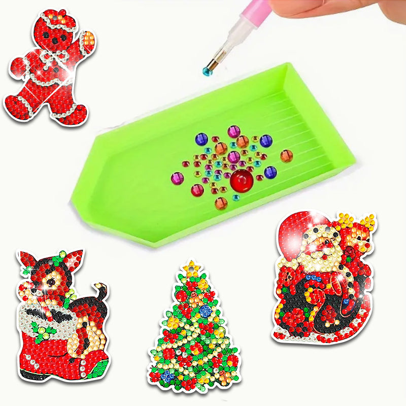 12 stuks DIY Diamond Painting Sleutelhanger | Kerstmis (Enkele zijde)