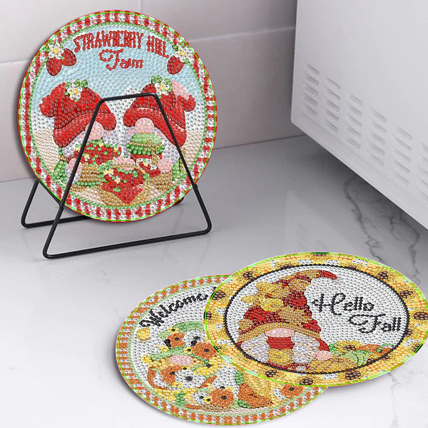 Diamond Painting Placemats | Kerstkabouter (4 Stuks / Set) | Inclusief Beugel