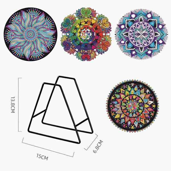Diamond Painting Placemats | Mandala (4 Stuks / Set) | Inclusief Beugel
