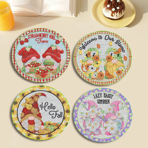 Diamond Painting Placemats | Kerstkabouter (4 Stuks / Set) | Inclusief Beugel