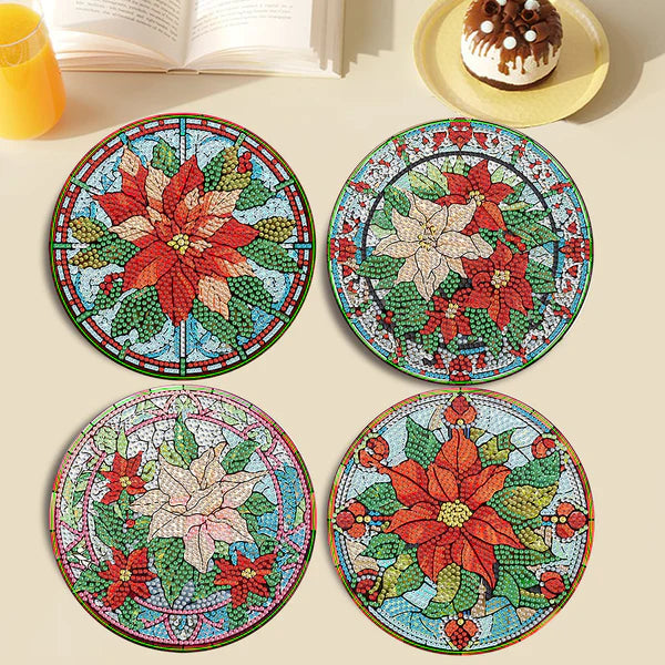 Diamond Painting Placemats | Bloem (4 Stuks / Set) | Inclusief Beugel