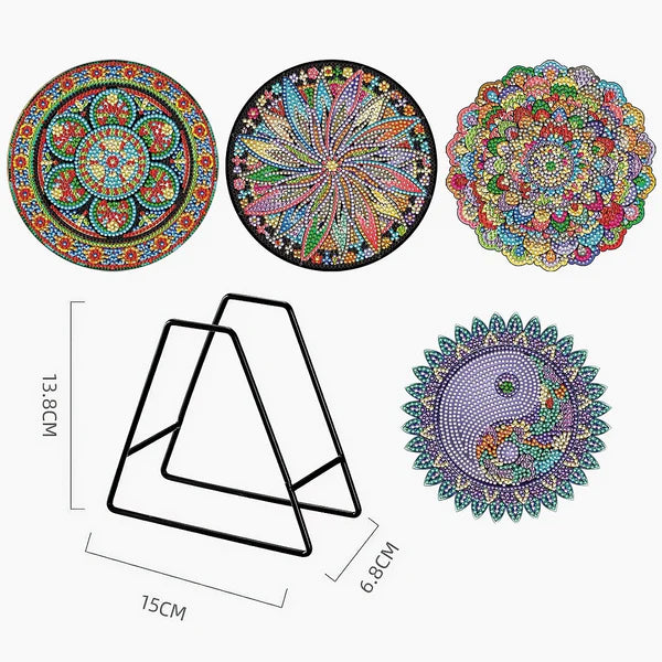 Diamond Painting Placemats | Mandala (4 Stuks / Set) | Inclusief Beugel