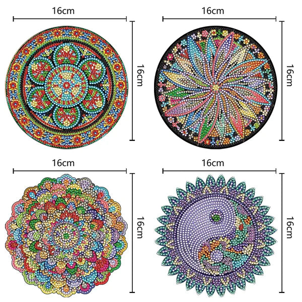 Diamond Painting Placemats | Mandala (4 Stuks / Set) | Inclusief Beugel