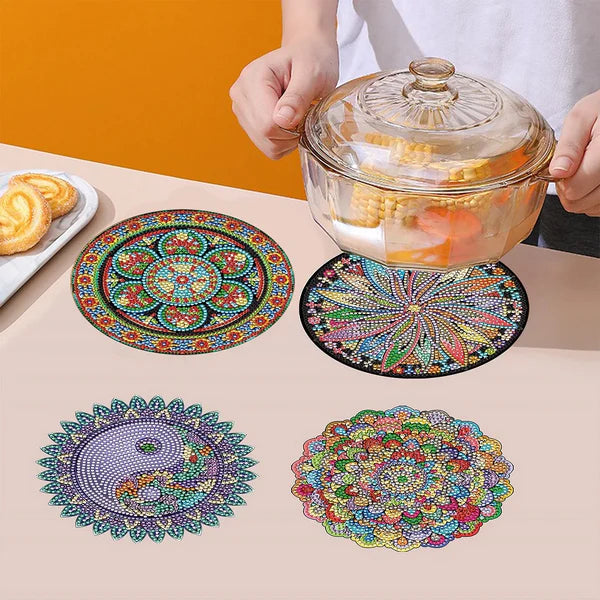 Diamond Painting Placemats | Mandala (4 Stuks / Set) | Inclusief Beugel