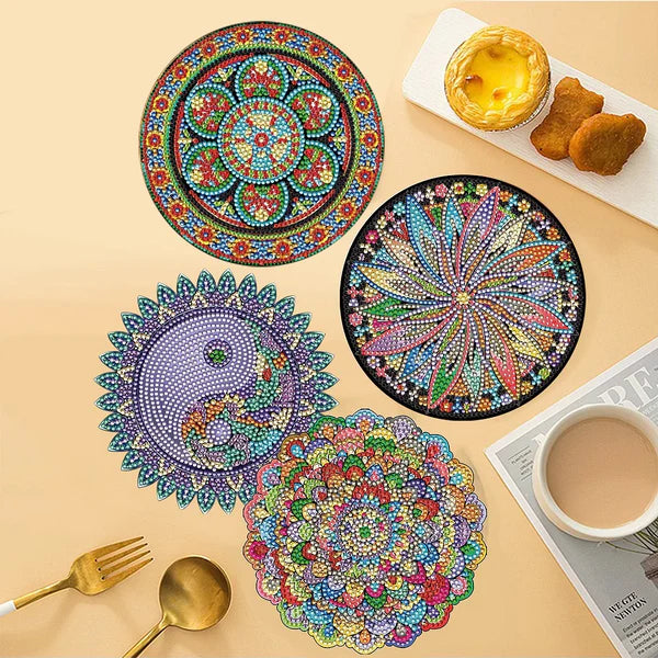 Diamond Painting Placemats | Mandala (4 Stuks / Set) | Inclusief Beugel