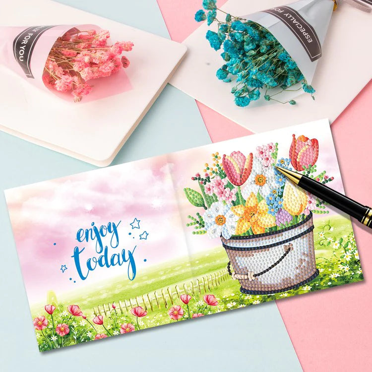 Diamond Painting Wenskaart | Bloemen (Set Van 8)