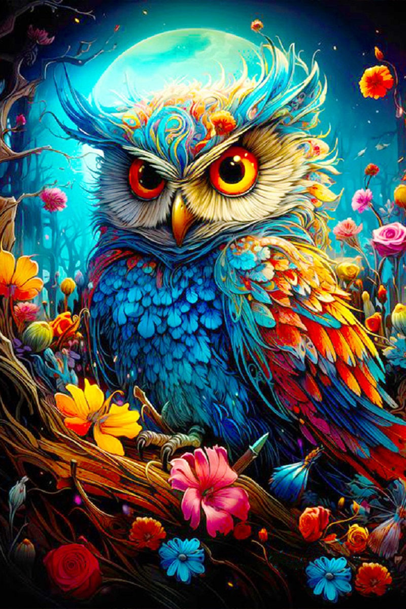 Diamond Painting Kleurrijke Uilen – diamond paint hobby