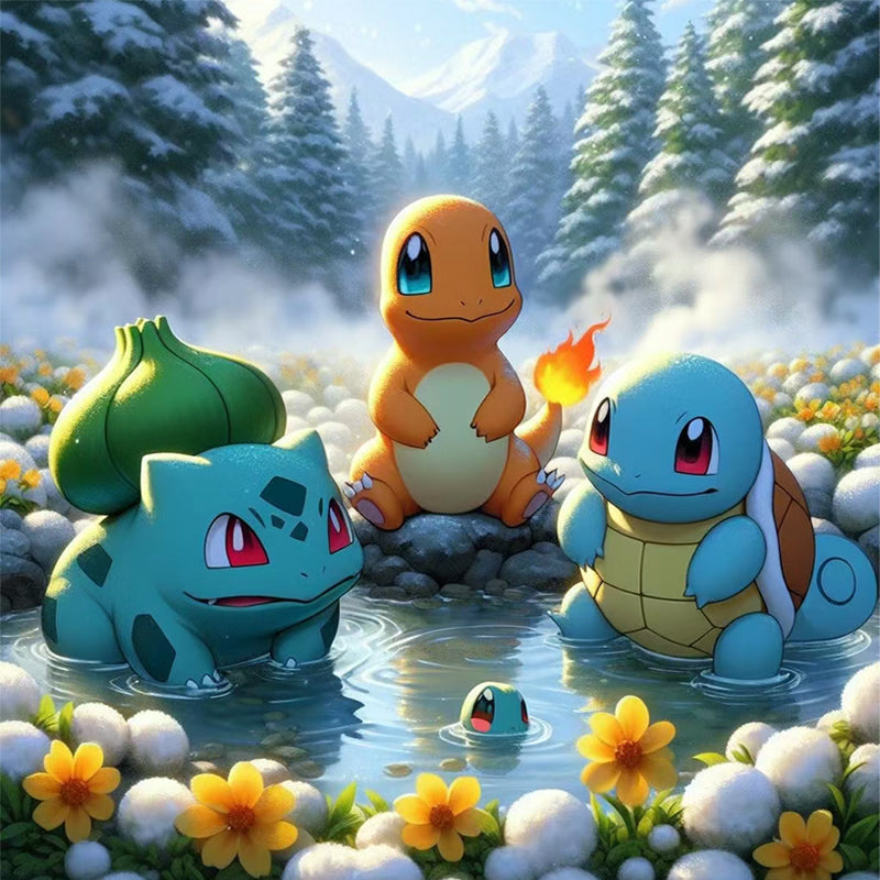 (4 stuks 30x30cm) Volledige ronde diamantschildersets - Cartoon(Stuur voordelen)