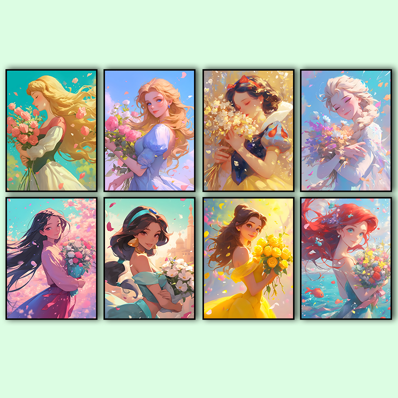 Canvas painting 8 piece set -Cartoon(30x40cm )