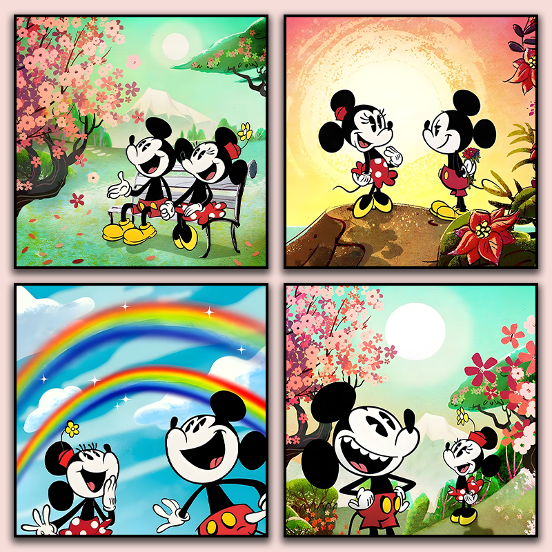 Canvas schilderij 4-delige set - Cartoon (40x40cm)