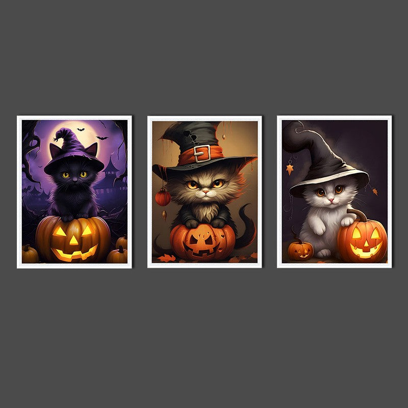 Canvas schilderij 3-delige set - Halloween (30x40cm)