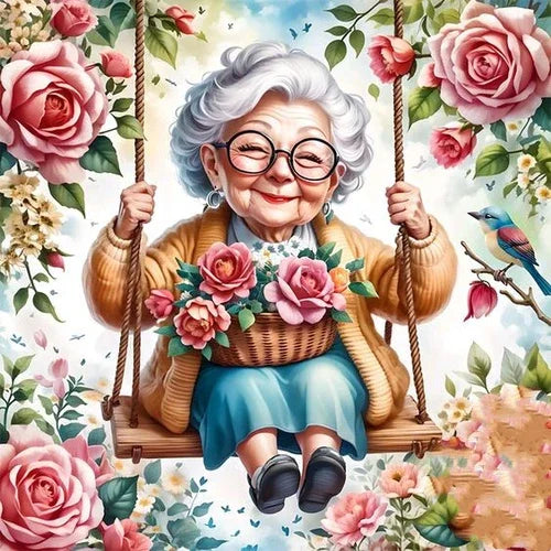 Oma Op De Schommel
