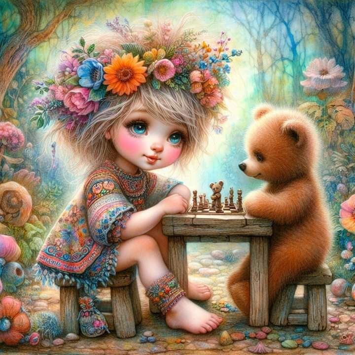 Klein Meisje En Teddybeer