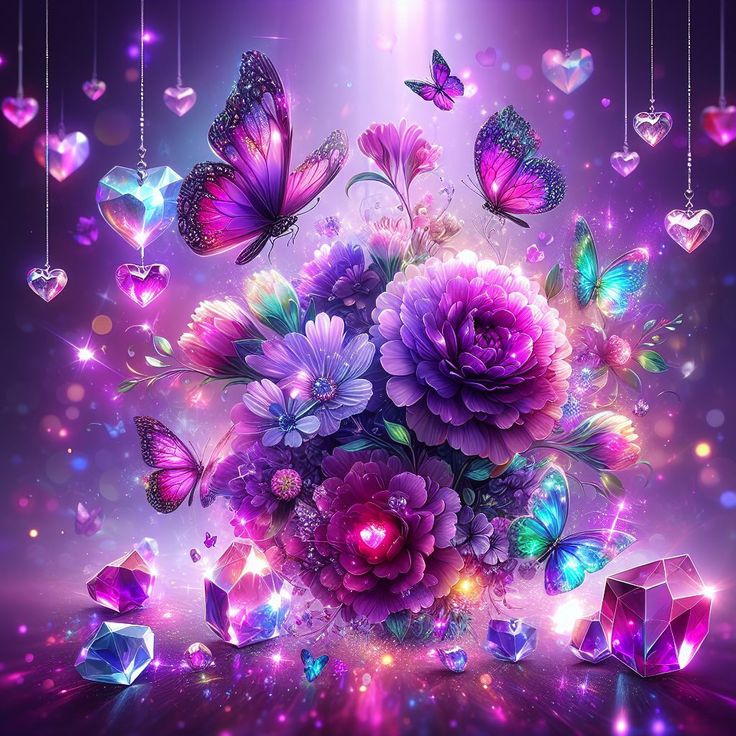 Bloemen en vlinders