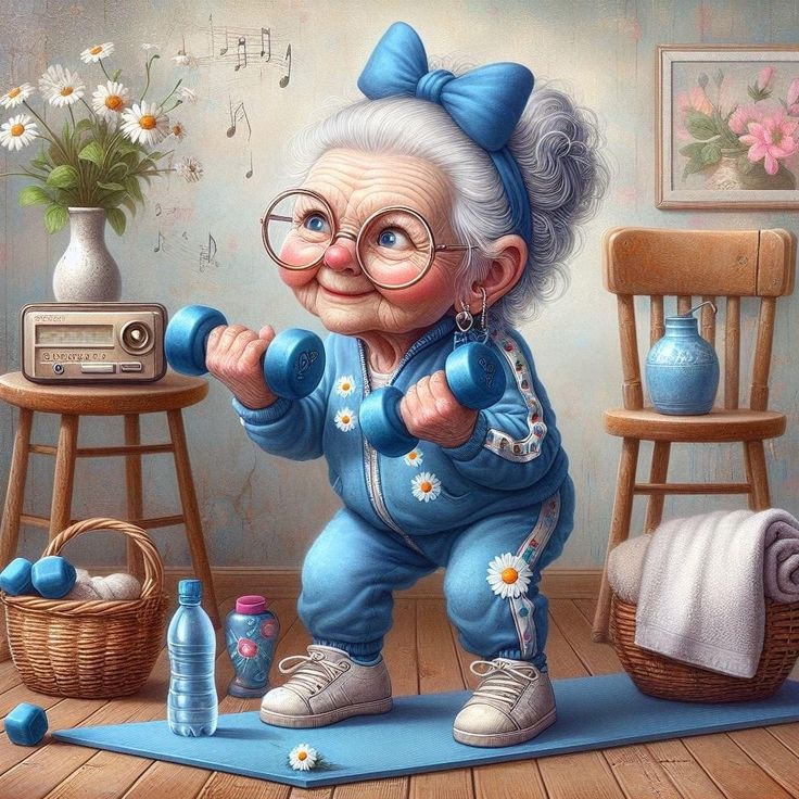 Oma Aan Het Trainen