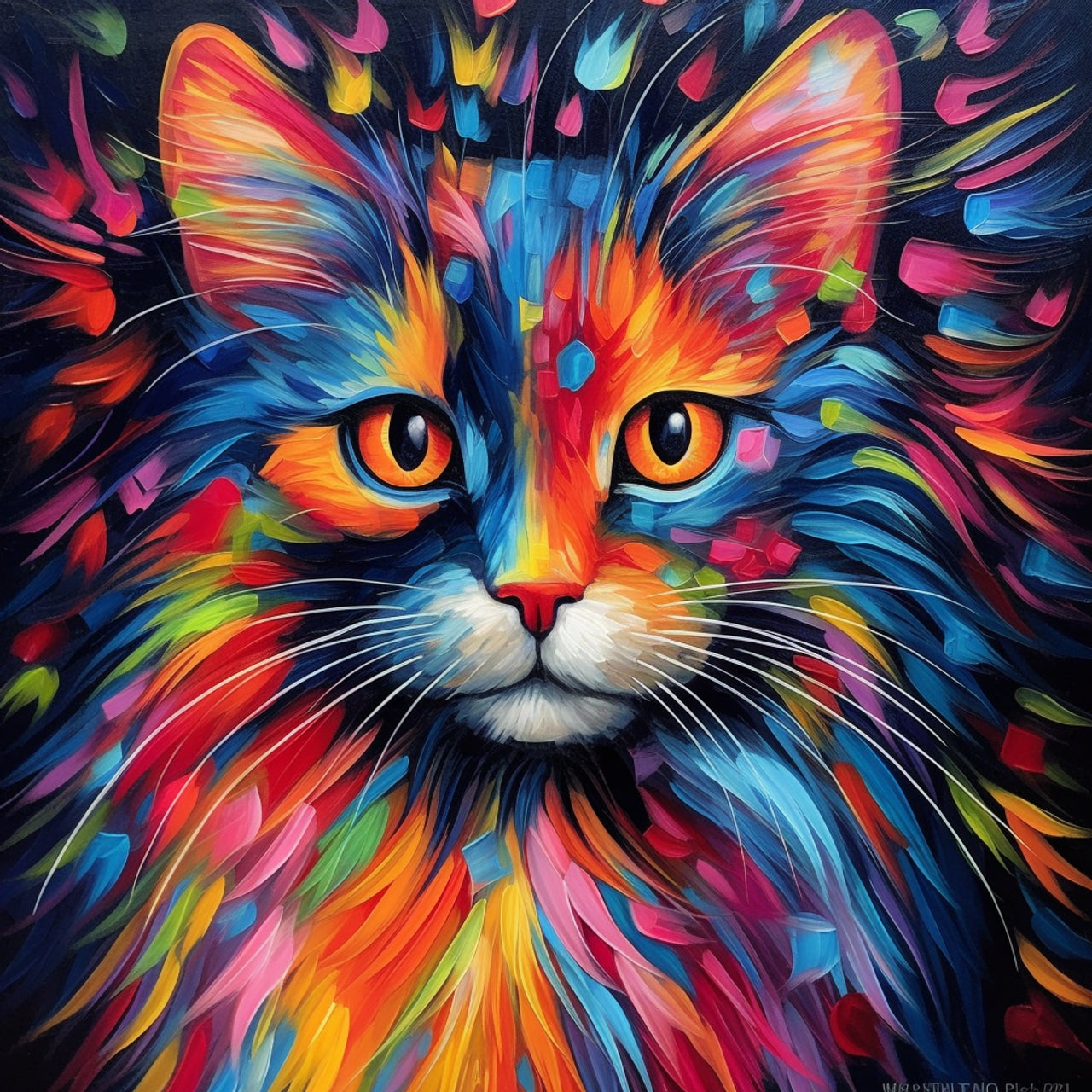 Abstracte Kleurrijke Kat