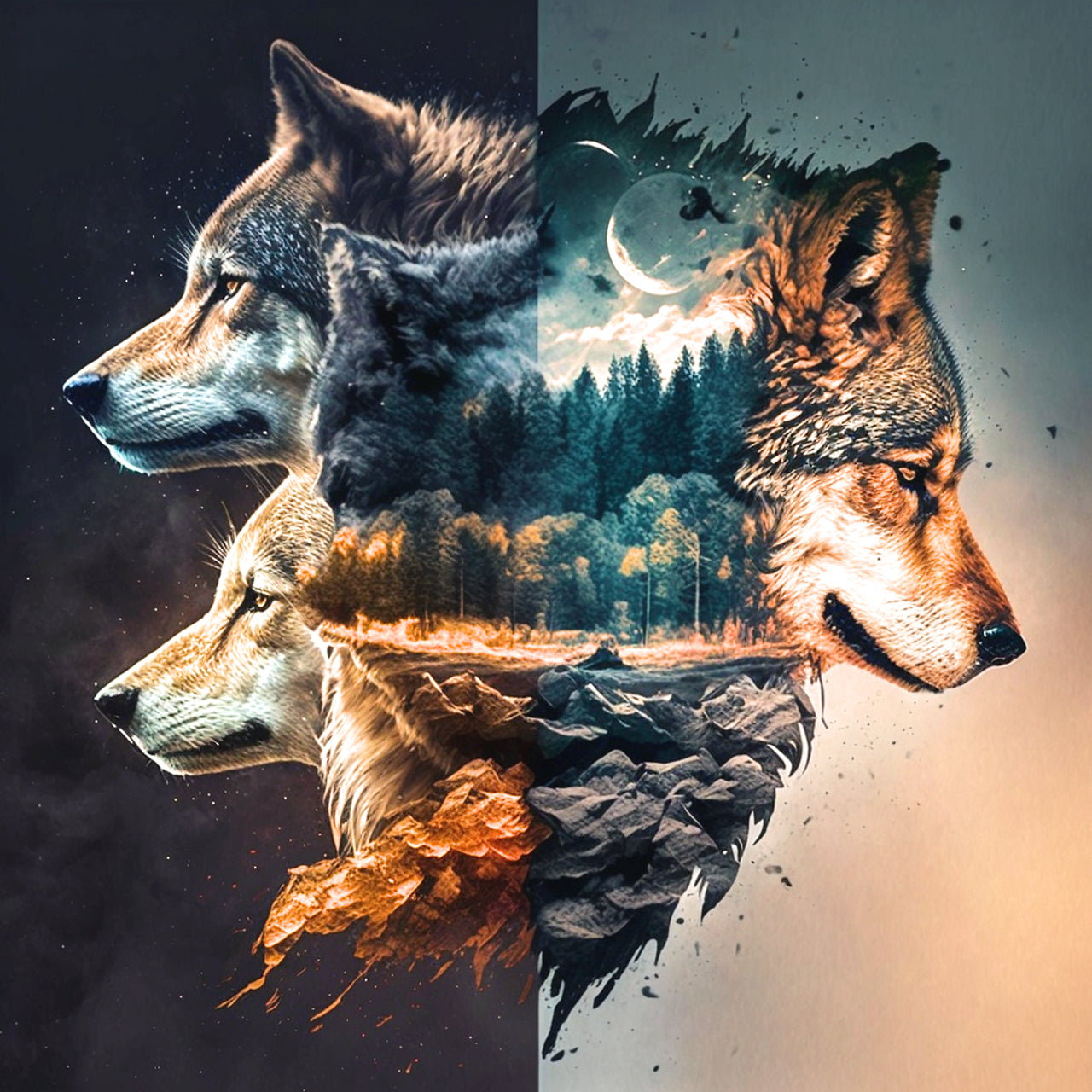 Wolf store diamond painting