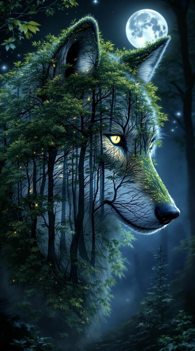 Wolf in het bos