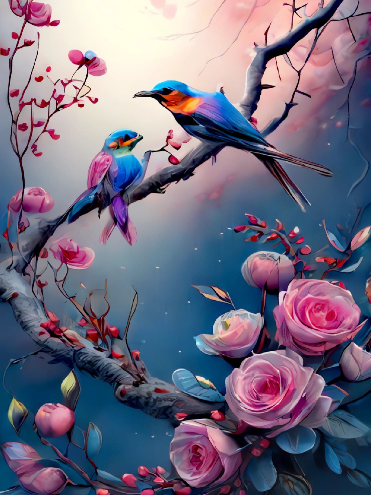 Lentebloemen En Vogels