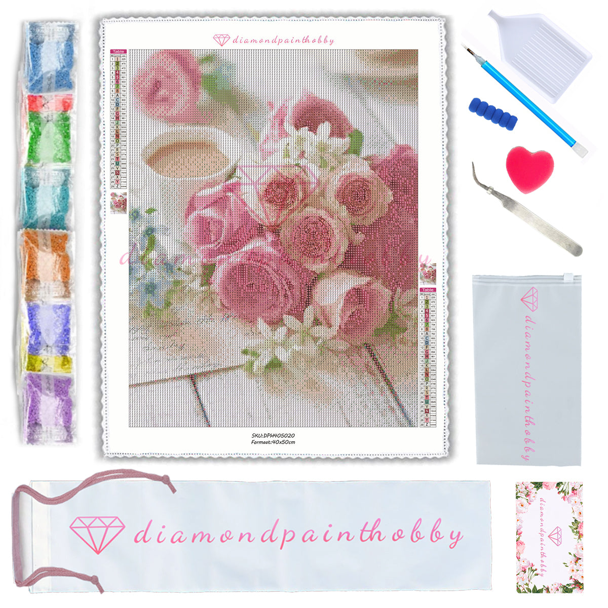 ROZE ROZEN BOEKET