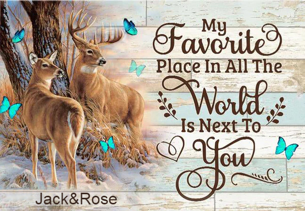 Aangepaste Tekst Diamond Painting Herten