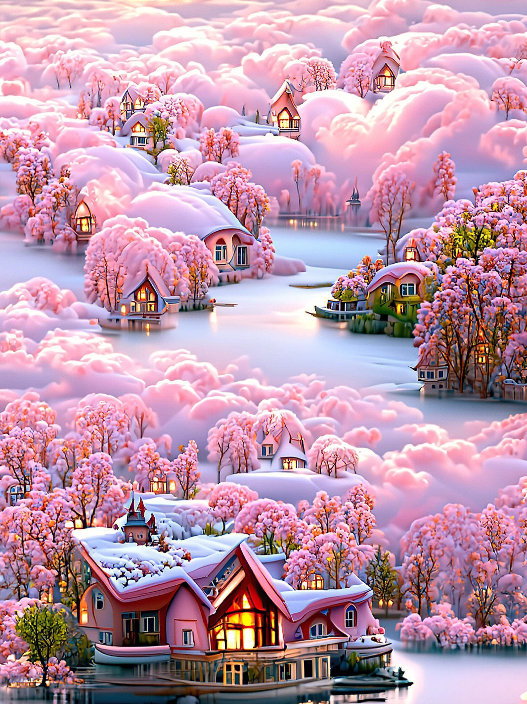 FANTASIE ROZE LANDSCHAP