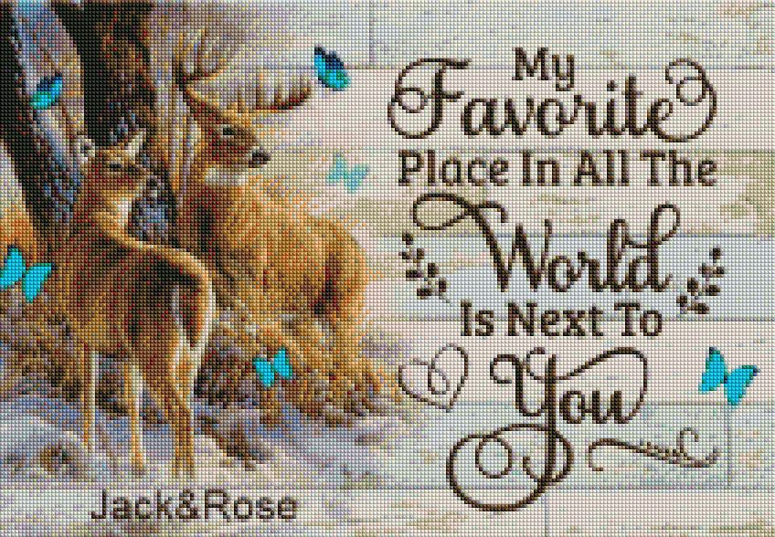 Aangepaste Tekst Diamond Painting Herten