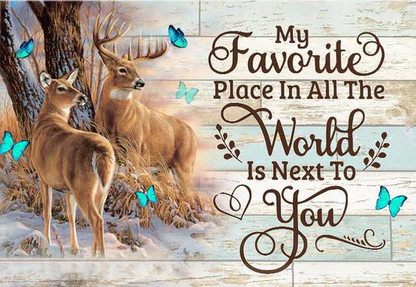 Aangepaste Tekst Diamond Painting Herten