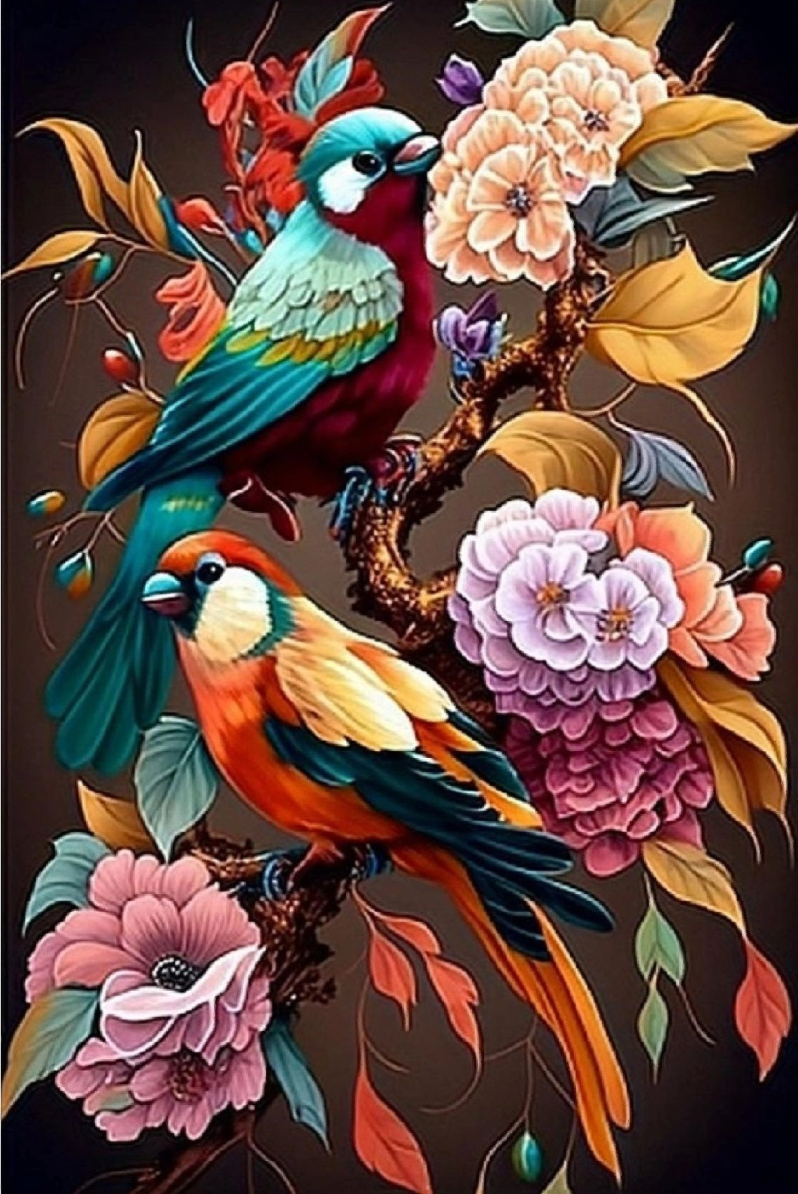 Diamond Painting Bloemen En Vogels diamond paint hobby