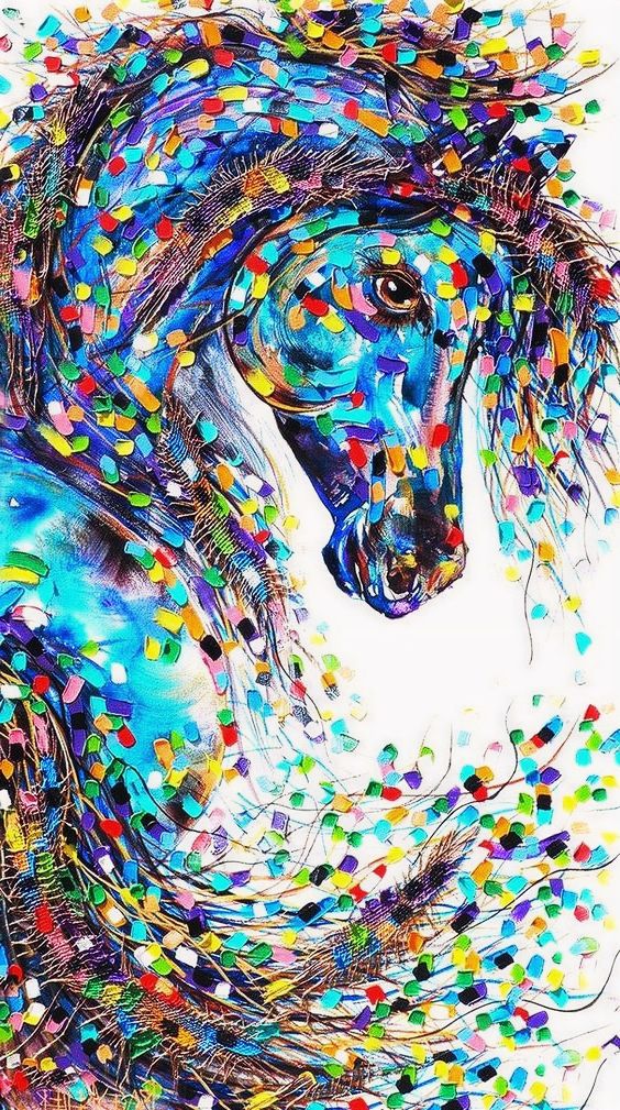 ABSTRACT KLEURRIJK PAARD